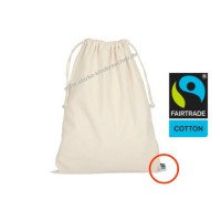 Fairtrade Sportbeutel aus Baumwolle, Zuziehbeutel natur Stoffbeutel Fairtrade Schuhbeutel 