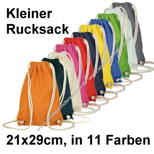 kleiner Kinderrucksack einfarbig aus Baumwolle Kindergartenbedarf