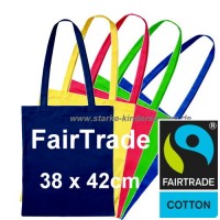 farbige Fairtrade Baumwolltaschen mit 2 langen Henkeln, bunte Umhängetaschen Fairtrade 