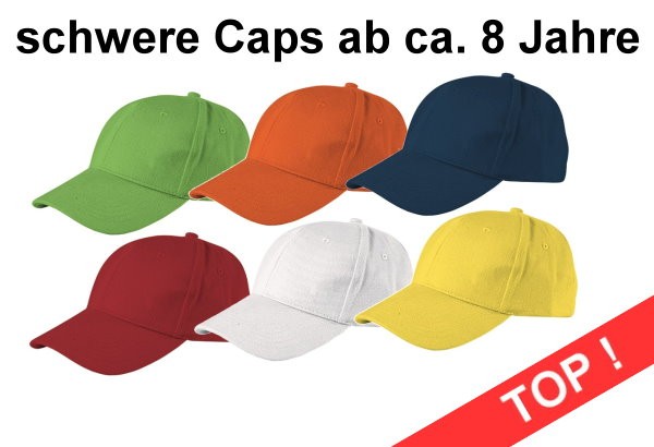 schwere einfarbige Baseballcaps brushed cotton Vereinsbedarf Schulbedarf